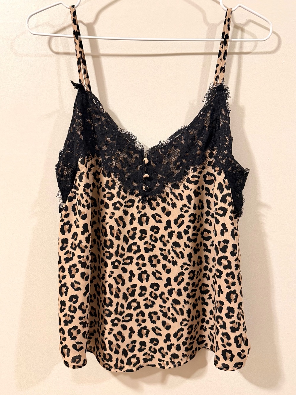 Kismet Leopard Print Slip with Black Lace Trim